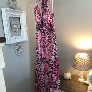 Stunning White House Black Market, flowy floor length dress.